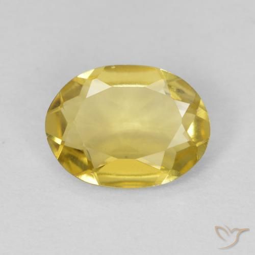 0.88ct Natürlicher Blasses Gelb Beryll, Oval, VVS