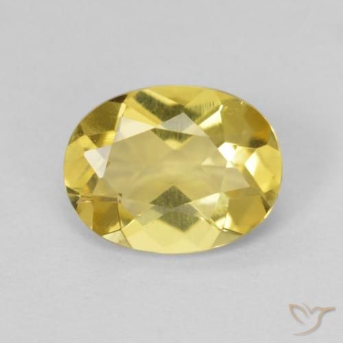 0.99ct Natürlicher Blasses Gelb Beryll, Oval, VVS