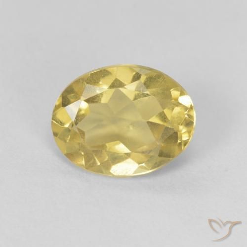 1.12ct Natürlicher Medium Light-Yellow Beryll, Oval, VVS-VS