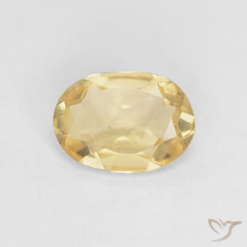 0.91ct Natürlicher hellgelb Beryll, Oval, VVS-VS