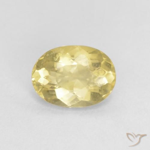 0.70ct Natürlicher Helles Erdgelb Beryll, Oval, VVS-VS