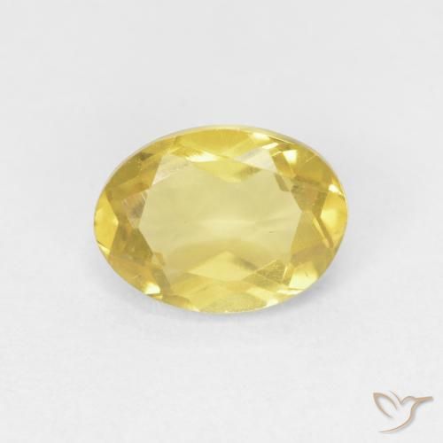 0.80ct Natürlicher Mittelgelb Beryll, Oval, VVS-VS