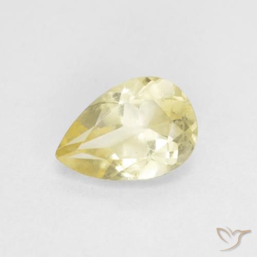 0.66ct Natürlicher Helles Erdgelb Beryll, Birnenform, VVS-VS