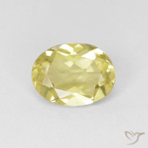 1.11ct Natürlicher hellgelb Beryll, Oval, VVS-VS