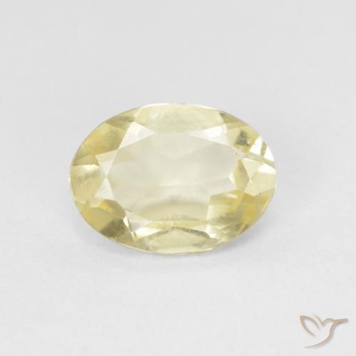 1.01ct Natürlicher hellgelb Beryll, Oval, VVS-VS