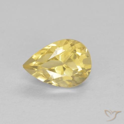 0.73ct Natürlicher hellgelb Beryll, Birnenform, VVS-VS