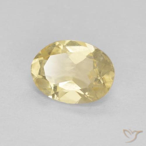 1.10ct Natürlicher hellgelb Beryll, Oval, VVS-VS