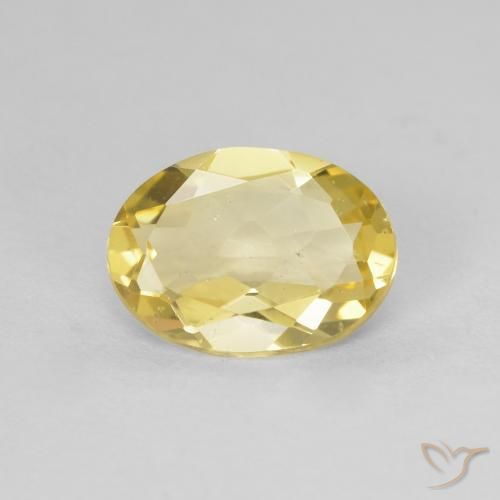 1.22ct Natürlicher hellgelb Beryll, Oval, VVS-VS