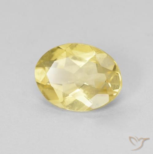 1.29ct Natürlicher hellgelb Beryll, Oval, VVS-VS