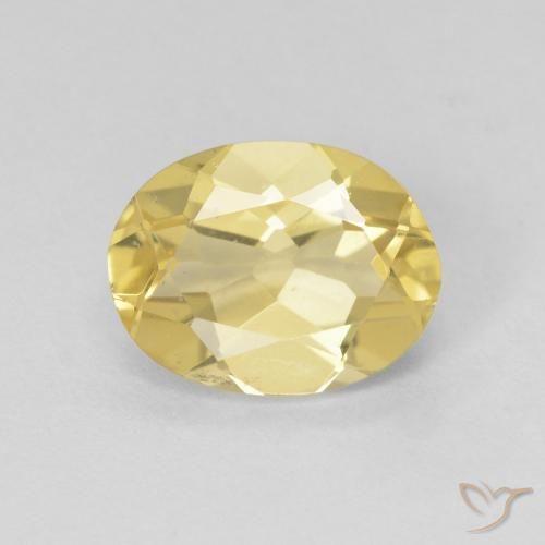 1.74ct Natürlicher hellgelb Beryll, Oval, VVS-VS