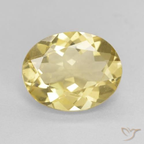 2.39ct Natürlicher hellgelb Beryll, Oval, VVS-VS