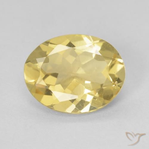 2.22ct Natürlicher Helles Gold-Gelb Beryll, Oval, VVS-VS