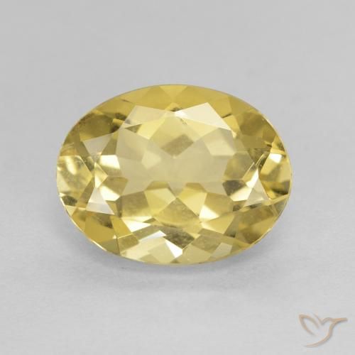 2.15ct Natürlicher Helles Gold-Gelb Beryll, Oval, VVS-VS
