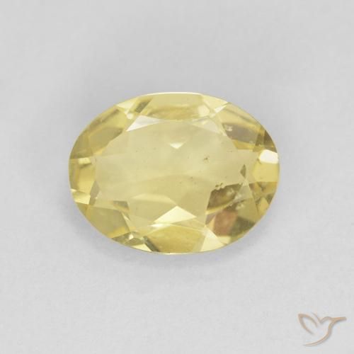 1.33ct Natürlicher Sehr helles Dijongelb Beryll, Oval, VS