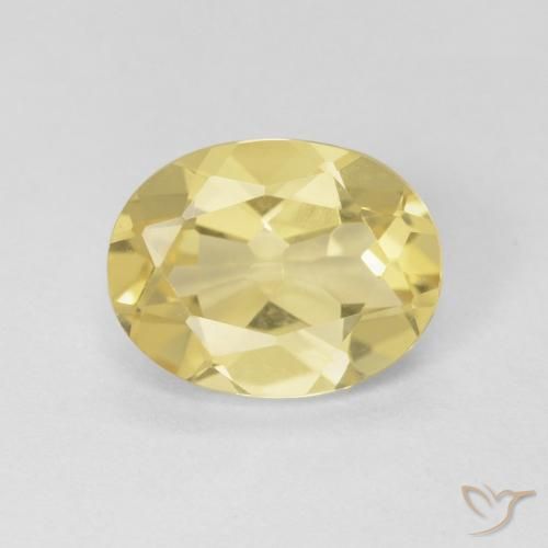 1.72ct Natürlicher hellgelb Beryll, Oval, VS