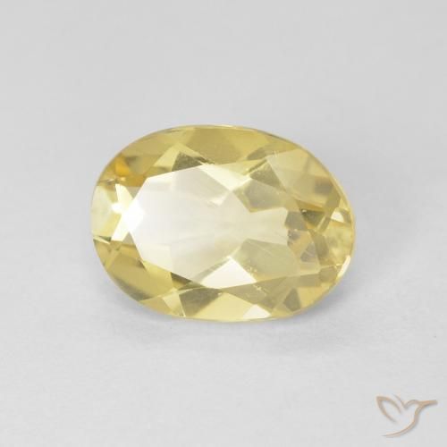 1.60ct Natürlicher Blasses Gelb Beryll, Oval, VS