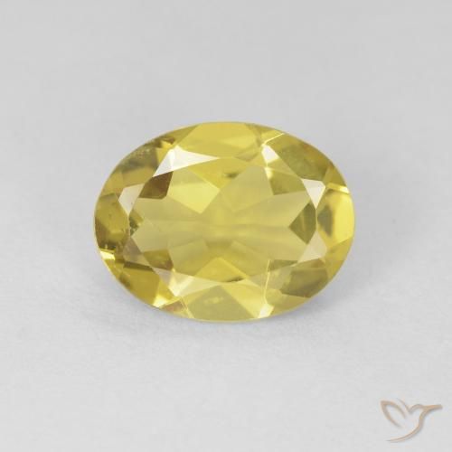 1.34ct Natürlicher Sanftes Gelb Beryll, Oval, VS