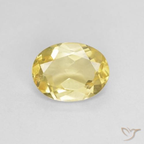 1.25ct Natürlicher Mittelgelb Beryll, Oval, VS
