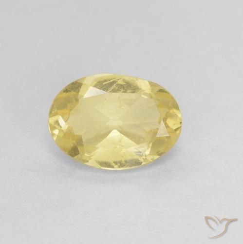 0.75ct Natürlicher hellgelb Beryll, Oval, VS