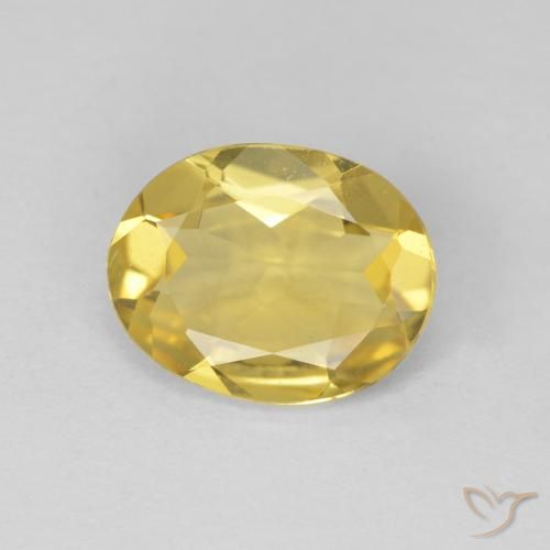 1.70ct Natürlicher Helles Gold-Gelb Beryll, Oval, VVS