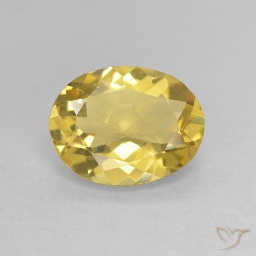1.97ct Natürlicher Helles Gold-Gelb Beryll, Oval, VVS