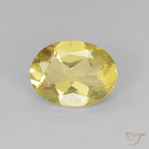 1.43ct Natürlicher hellgelb Beryll, Oval, VVS