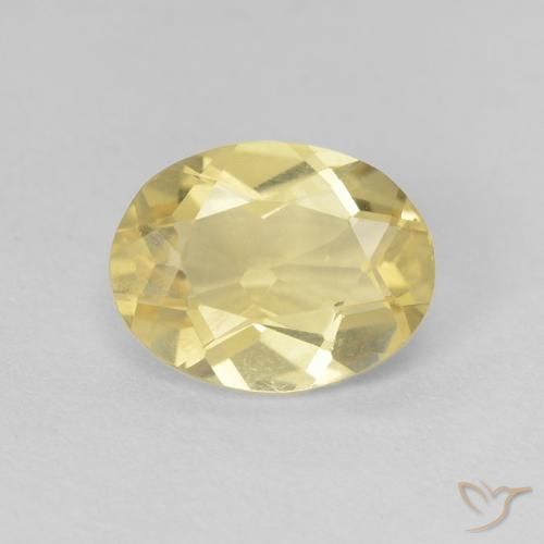 1.70ct Natürlicher hellgelb Beryll, Oval, VVS