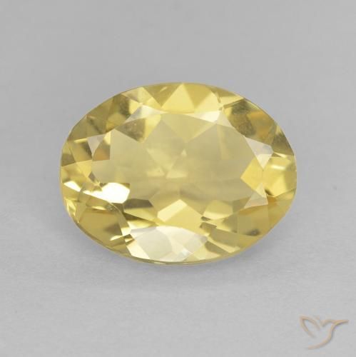 2.03ct Natürlicher hellgelb Beryll, Oval, VVS