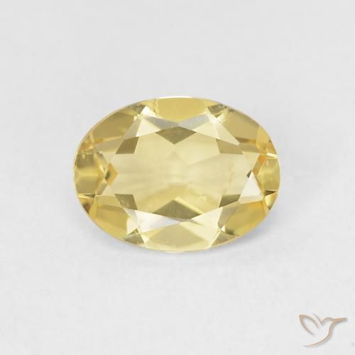 1.07ct Natürlicher hellgelb Beryll, Oval, VS
