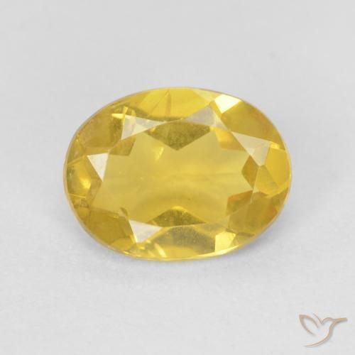 0.89ct Natürlicher Helles Gold-Gelb Beryll, Oval, VS, Photo A