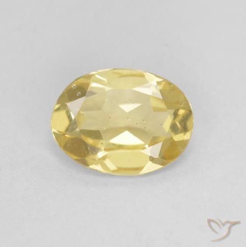 1.00ct Natürlicher hellgelb Beryll, Oval, VS