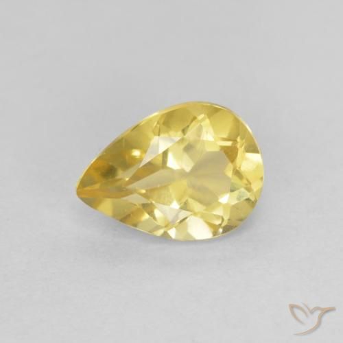 0.90ct Natürlicher Helles Gold-Gelb Beryll, Birnenform, VS
