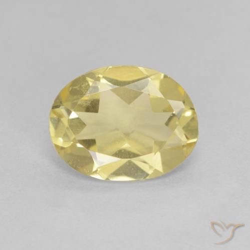 1.54ct Natürlicher Helles Gold-Gelb Beryll, Oval, VVS-VS