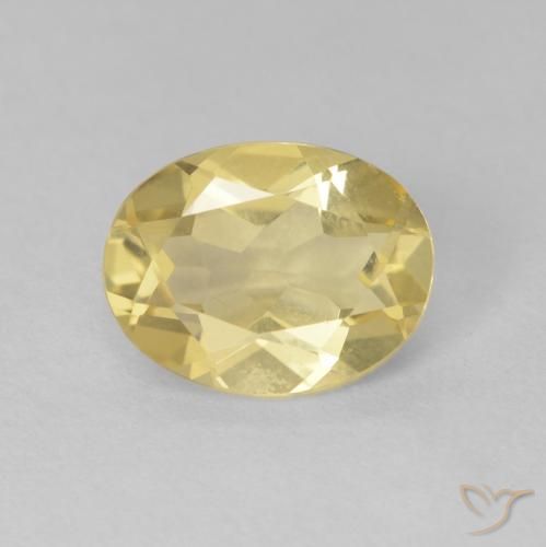 1.68ct Natürlicher hellgelb Beryll, Oval, VVS-VS