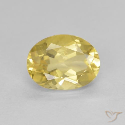 1.73ct Natürlicher Helles Gold-Gelb Beryll, Oval, VVS-VS