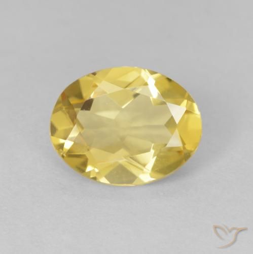 1.74ct Natürlicher Helles Gold-Gelb Beryll, Oval, VVS-VS