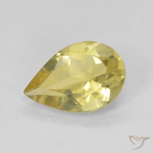 1.19ct Natürlicher Hell Gold Beryll, Birnenform, VVS-VS
