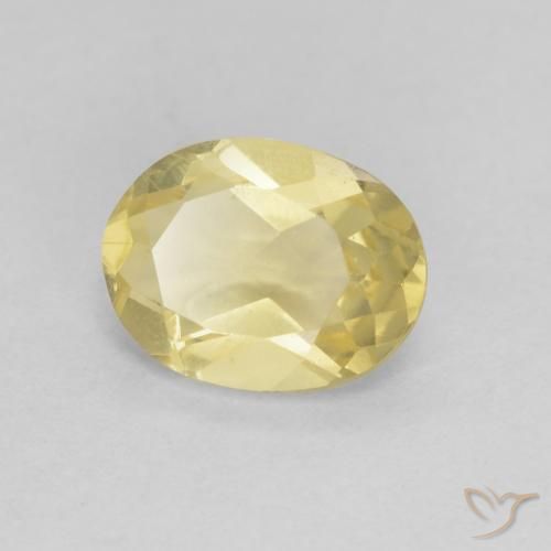 1.14ct Natürlicher hellgelb Beryll, Oval, VVS-VS
