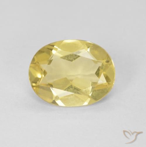 1.58ct Natürlicher hellgelb Beryll, Oval, VVS