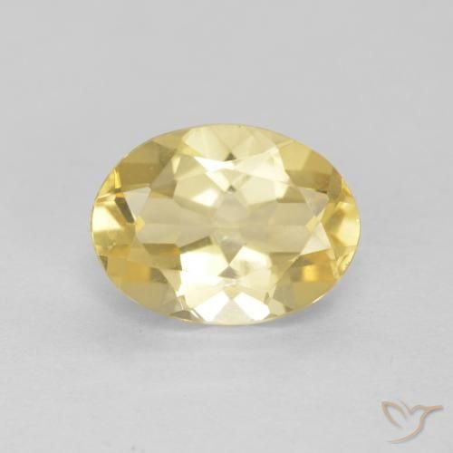 1.74ct Natürlicher hellgelb Beryll, Oval, VVS