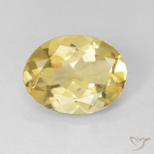 2.21ct Natürlicher hellgelb Beryll, Oval, VVS