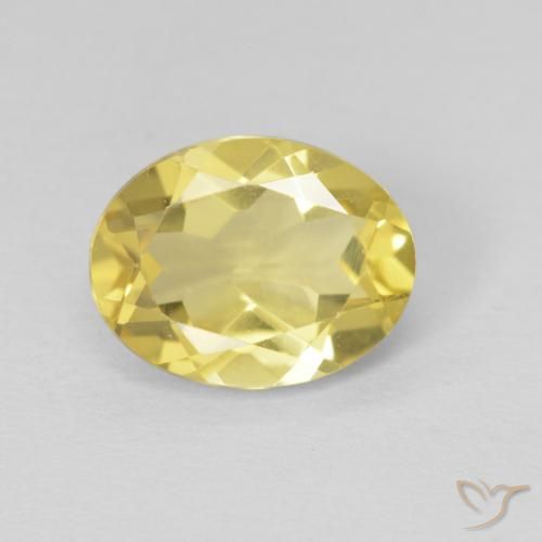 1.76ct Natürlicher hellgelb Beryll, Oval, VVS