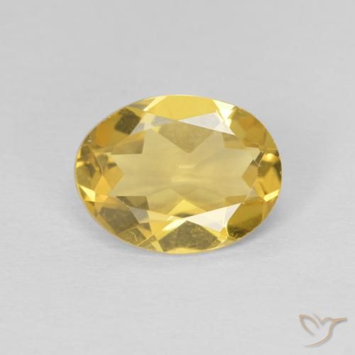 1.37ct Natürlicher Dunkel gelb Beryll, Oval, VVS