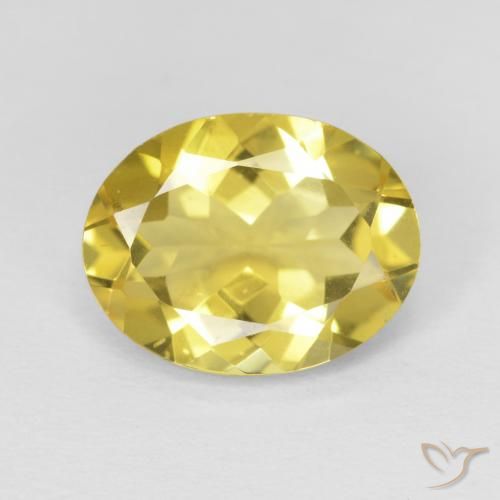 2.04ct Natürlicher Erdiges Gelb Beryll, Oval, VS