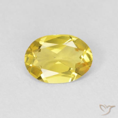 0.87ct Natürlicher Toskana Gelb Beryll, Oval, VVS-VS
