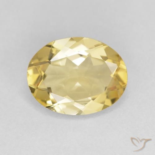 2.25ct Natürlicher hellgelb Beryll, Oval, VS