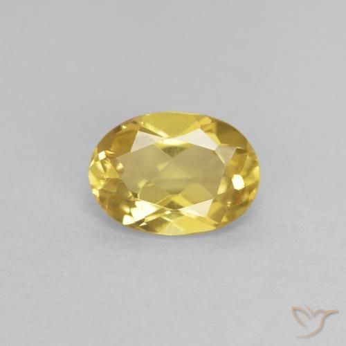0.74ct Natürlicher hellgelb Beryll, Oval, VVS-VS