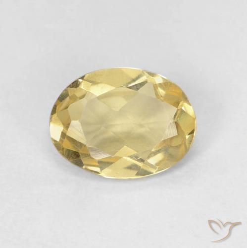 1.04ct Natürlicher Warmes Gelb Beryll, Oval, VVS-VS