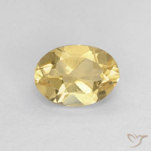 0.93ct Natürlicher Mittelgelb Beryll, Oval, VVS-VS