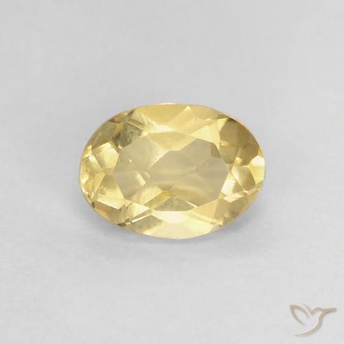 0.80ct Natürlicher hellgelb Beryll, Oval, VVS-VS